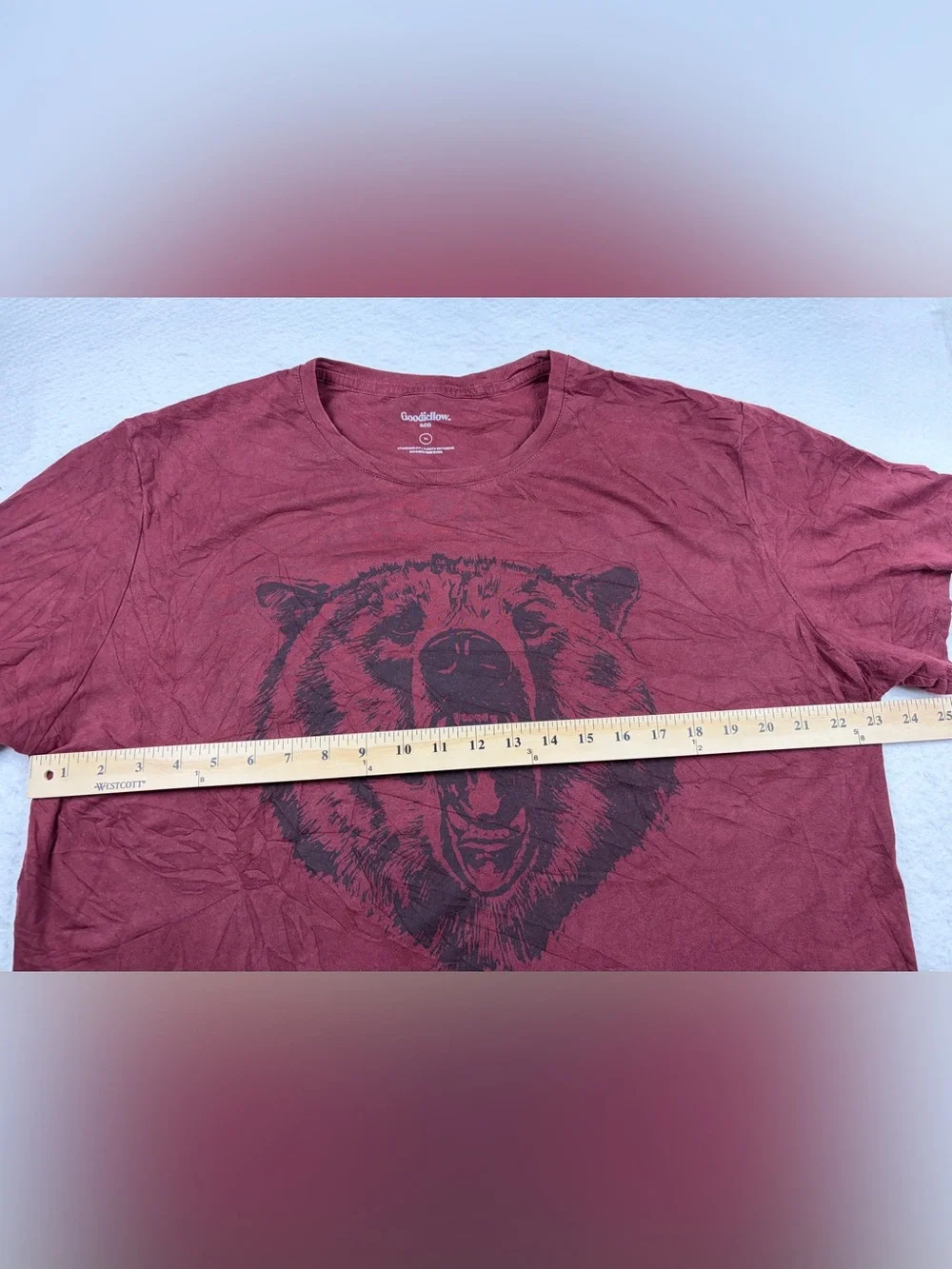 Goodfellow‎ & Co Maroon Bear Graphic Short Sleeve Tee XL